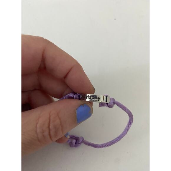 Light Purple Cord Inspirational Bracelet - Be Happy, Be Healthy - Picture 2 of 5